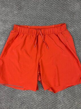 Lululemon Pace Breaker Shorts Men's Small Orange 5" Inseam Gym Running Training